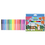 Фломастеры " Hatber " ECO Приключения кота Пирожка 18цв круглые, вентилируемый колпачок, картонная упаковка, европодвес