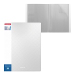 Папка 20файлов " Erich Krause " А4 Diamond Total White белая, пластик 0,6мм, с карманом на корешке, с текстурой поверхности " даймонд "