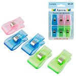 Клипсы " Gamma " для фиксации, 3,3см, 6шт, пластик/сталь, ассорти, блистер, европодвес