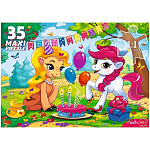 Пазлы " Рыжий кот " Макси. 35элементов Пони на празднике 30*21,5см, картонная упаковка 25,3*17,8*4,4см