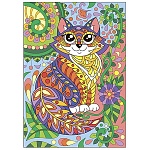 Картина по номерам " Lori " 20*28,5см Котик, состав набора: основа с контуром, краски, кисть, палитра, инструкция, картонная упаковка, европодвес