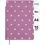 Записная книжка МАЛЫЙ ФОРМАТ А6 искусственная кожа " Феникс " 96л Escalada Замша Розовый, линия, тиснение фольгой, белый офсет 70г/м2, печать в 1 краски, 1 ляссе, петля для ручки, индивидуальная упаковка