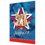 Бирка для букетов и подарков " Мир открыток " 2-70 23 Февраля- Звезда-триколор, 115*85мм, без отделки