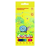 Карандаши " Каляка-Маляка " акварельные 12цв шестигранные деревянные, картонная упаковка, европодвес