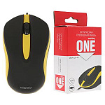 Мышь " SmartBuy " 329 One проводная оптическая, 3 кнопки, черная с желтой вставкой, 1200 DPI, кабель USB, 1,35м