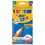 Карандаши " BiC " Kids Evolution ECOlutions 12цв, шестигранные, пластиковые, картонная упаковка, европодвес