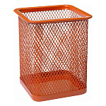 Стакан " KWELT " 8*8*9,5см, металлический сетчатый, квадратный, темно-оранжевый