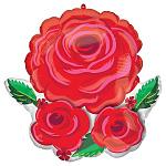 Шар фольгированный фигурный 26"/66см Розы сатин алое сияние