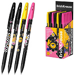 Ручка шариковая " Erich Krause " R-301 Stick Positive Vibe, синяя 0,7мм, толщина письма 0,35мм, круглая, шестигранный корпус, ассорти, картонная упаковка