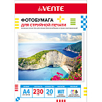 Фотобумага " deVente " А4 230г/м2 20л матовая, односторонняя, пластиковый пакет, европодвес