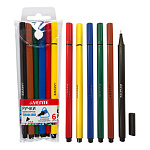 Набор капиллярных ручек (линеров) " deVente " Trio BQ 6цв, 0,4мм, цветной трехгранный корпус, пластиковая упаковка, европодвес