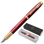 Ручка подарочная перьевая " Parker " Premium Red GT, картридж синего цвета, цвет корпуса-красный/золотой, подарочная упаковка