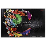 Альбом А4 40л жесткая подложка " Проф-Пресс " Карпы кои, склейка, обложка- мелованный картон, УФ-лак, холодная фольга, блок- офсет 100г/м2