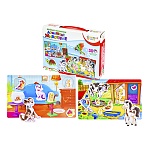 Игра развивающая " Рыжий кот " Bright Kids. Весёлые магнитики Домашние животные, состав: планшет 23*14,5см, 2 плашки с магнитами, картонная упаковка 23,5*15*5см