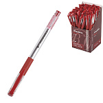 Ручка шариковая " Bruno Visconti " UrbanWrite, красная 0,7мм, толщина письма 0,5мм, пластиковый корпус, чернила на маслянной основе, цвет корпуса- прозрачный, резиновый держатель, металлизированный наконечник, прозрачный колпачок с клипом, сменный стержен