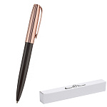 Ручка подарочная шариковая автоматическая " Bruno Visconti " Napoli синяя 1,0мм, поворотный механизм, корпус- металл, покрытие glossy pro, цвет корпуса коричневый, розовое золото, толщина письма 0,7мм, подарочная упаковка