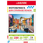 Фотобумага " deVente " A6 230г/м2 20л глянцевая, односторонняя, пластиковый пакет, европодвес