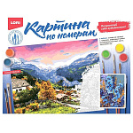 Картина по номерам " Lori " 28,5*38см Полевые цветы, состав набора: основа с контуром, краски, вспомогательный лист, кисть, акриловый лак, инструкция, картонная упаковка, европодвес