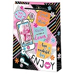 Пакет бумажный " Мир открыток " 18*22,7*10см Super Girl, ламинированный