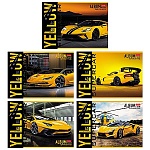 Альбом А4 40л " Hatber " Yellow super car (ассорти), на скобе, обложка- мелованный картон, блок- офсет 100г/м2, 1 дизайн в спайке, 5 дизайнов в коробке