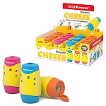 Точилка " Erich Krause " Cheese ассорти, 2 отверстия с контейнером