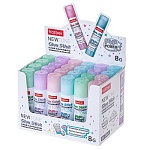 Клей-карандаш " Hatber " NEWtone 8гр, основа PVP, 4 дизайна, картонный дисплей