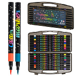 Набор аквамаркеров " Basir " 36 цветов, односторонние, наконечник кисть 1-5мм, вентилируемый колпачок, пластиковый бокс