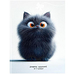 Дневник 5-11класс 7БЦ " Проф-Пресс " Серый пушистый котик, выборочный УФ-лак, 48л