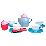 Игровой набор " Росигрушка " Набор посуды чайный Семейный, в наборе: чайник, сахарница с крышкой, 4 кружки, 4 блюдца, 4 ложки, в сетке