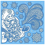 Наклейки " Мир открыток " 8-37 Новогодние- Дед Мороз, снежинки, пластизоль, 330*335мм