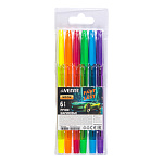 Набор шариковых ручек " deVente " Fast Or Last 6шт 6цв 0,7мм, пластиковый полупрозрачный корпус, металлический наконечник, сменный стержень, пластиковая упаковка