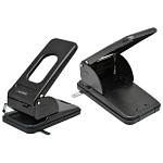 Дырокол на 60л " deVente " металлический, встроенная линейка со шкалой, съемный поддон для конфетти, черный