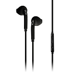 Наушники " Smartbuy " S6 черные, внутриканальные, проводные, микрофон, кнопка ответа, кнопки регулировки громкости, Jack 3,5мм, длина - 1,2м