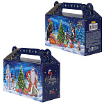 Коробка для конфет Новогодняя Сундучок " Миленд " Лесной утренник, 500г, 17,5*6,7*15,5см