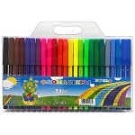 Фломастеры " KWELT " 24цв круглые, вентилируемый колпачок, ПВХ упаковка, европодвес