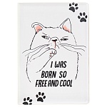 Обложка для паспорта " Миленд " Серьезный котик, 130*95мм, ПВХ