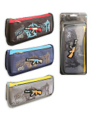 Пенал " KWELT " 1 отделение 200*90*55мм, Style, внешний карман на молнии, цвет - ассорти (без возможности выбора цвета), текстиль, блистер, европодвес