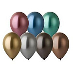 Шар латексный хром  5"/13см Shiny ассорти из 5-7 цветов