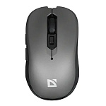 Мышь " Defender " MM-105, Gassa беспроводная лазерная, 6 кнопок, бесшумная, серая, 1600 DPI, USB (батарейки в комплекте)