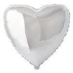 Шар фольгированный 18"/46см Сердце серебряный
