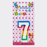 Свеча для торта цифра " KWELT " 7, разноцветная, 7*4*1см, картонный блистер 14*7*1см, европодвес