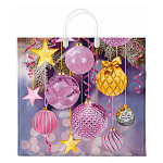 Пакет Новогодний ПЭ " Интерпак " с пластиковой ручкой ПВД, 38*35см 90мкм Карамельки