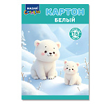 Картон белый А4 немелованный 16л " Mazari ", 200г/м2, в папке