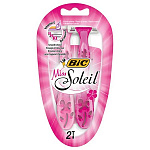 Станок " BIC " Miss soleil одноразовый 2шт с тремя лезвием, пакет, европодвес