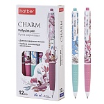 Ручка шариковая автоматическая " Hatber " Charm (Шарм) синяя 0,7мм, чернила на масляной основе, цветной пластиковый корпус, картонная упаковка