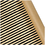 Упаковочная бумага крафт " Браво " 70см*10м в рулоне, Черные полосы