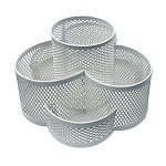 Подставка " KWELT " 7 отделений, d=17см, h=10,5см, вращающаяся, металлическая, сетчатая, белая, картонная упаковка