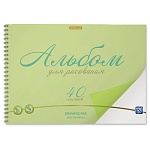 Альбом с пластиковой обложкой А4 40л жесткая подложка, спираль " Erich Krause " Neon зеленый, блок- офсет 120г/м2, 1 дизайн в коробке