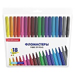 Фломастеры " Erich Krause " Basic 18цв смываемые, на водной основе, круглые, вентилируемый колпачок, ПВХ упаковка, европодвес
