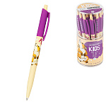 Ручка шариковая автоматическая " Bruno Visconti " HappyClick. Kids. Лисенок синяя 0,5мм, толщина письма 0,38мм, пластиковый корпус, покрытие soft-touch, цвет корпуса - multicolor, пластиковый клип, пластиковый тубус